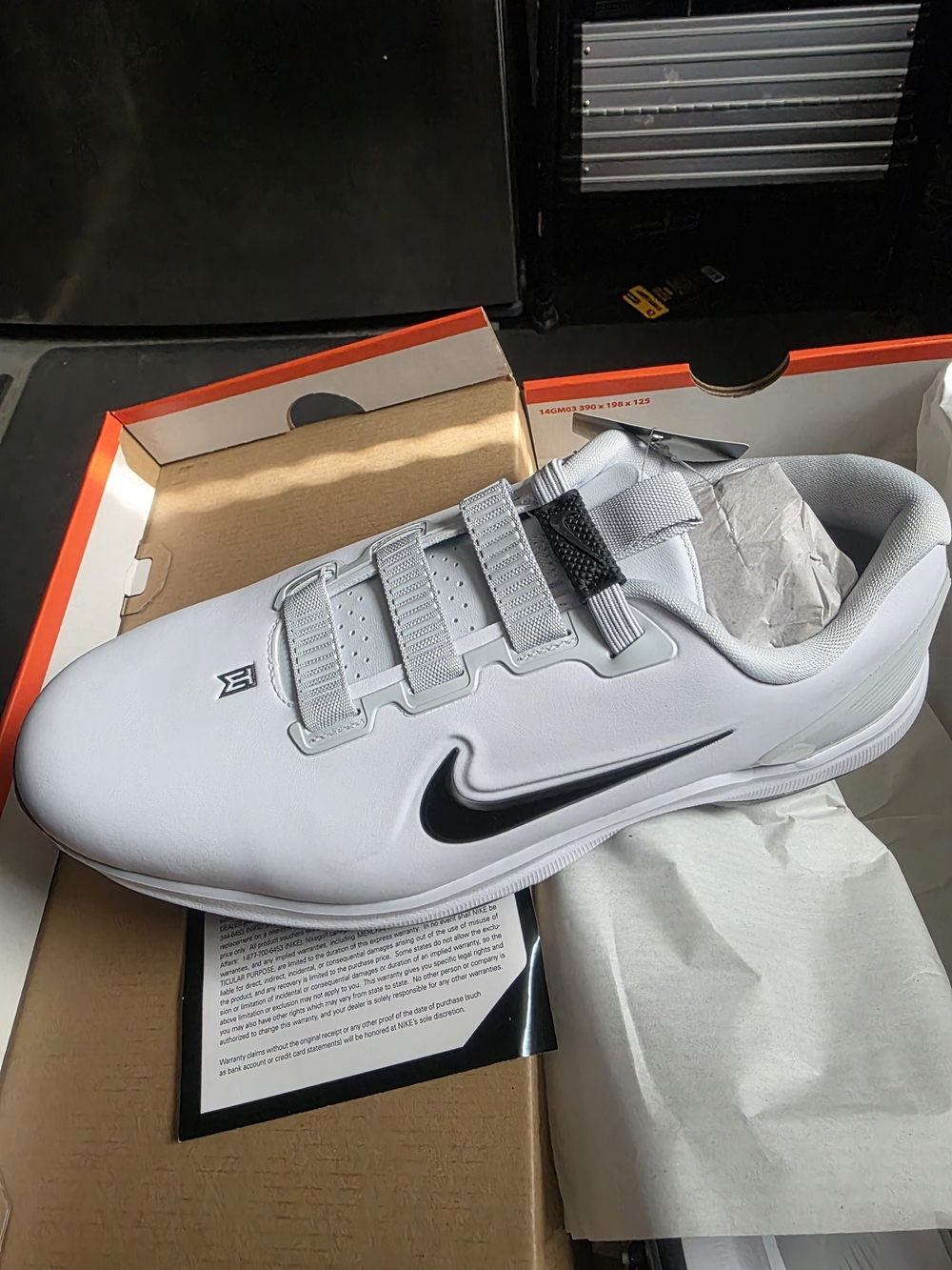 Nike Tiger Woods TW71 Fast Fit Golf Cleats Shoes White - Picture 2 of 6